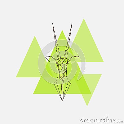 Antelope Oryx head Vector Illustration