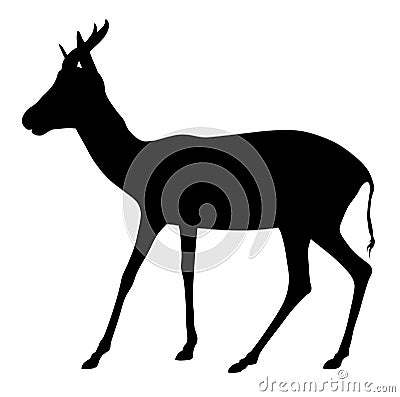 Antelope silhouette on white background Vector Illustration