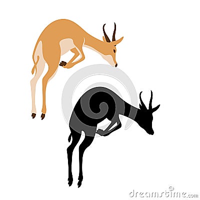 Antelope vector illustration style Flat Vector Illustration