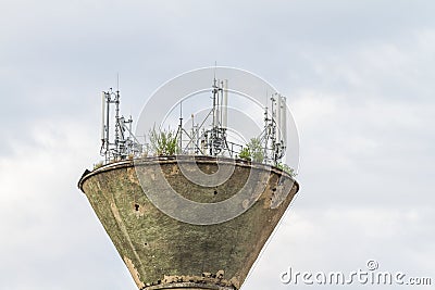 Antena tower comunications mobile Stock Photo