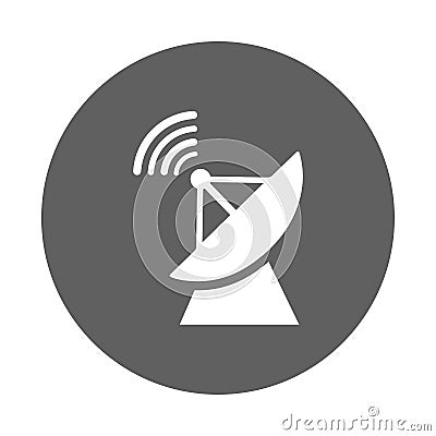 Antenna, broadcast dish icon. gray vector graphics Stock Photo