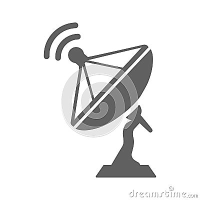 Antenna, broadcast, dish icon. Gray vector graphics Cartoon Illustration