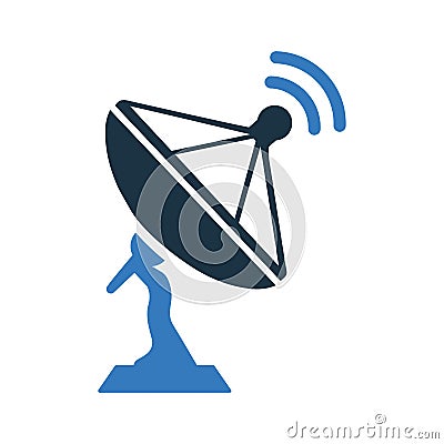 Antenna, broadcast, dish icon. Simple editable vector illustration Cartoon Illustration