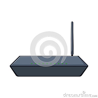 antenna dsl modem cartoon vector illustration Vector Illustration