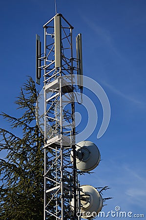 A Antenna mast in the Nature Stock Photo