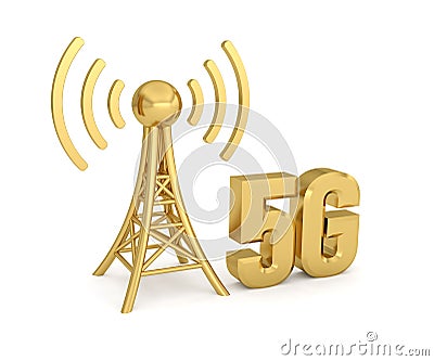 Antenna network 5G wireless transmission Stock Photo