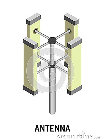 Antenna radio engineering and electric current transmitter or receiver Vector Illustration