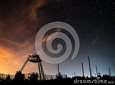 Antenna of the station of exploration of an ionosphere Stock Photo