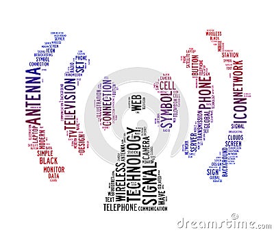 Antenna text clouds icon Stock Photo
