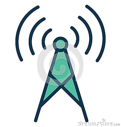 Antenna tower Isolated Vector Icon that can be easily modified or edit Antenna tower Isolated Vector Icon that can be easily modi Vector Illustration