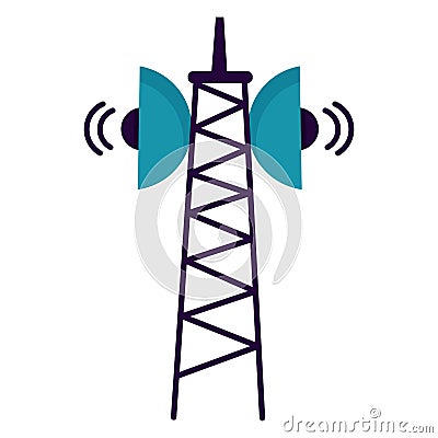 antenna transmission signal Cartoon Illustration