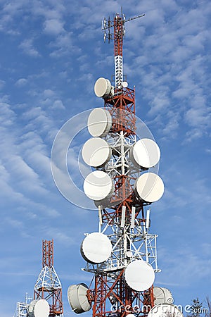 Antennas for television broadcasting Stock Photo