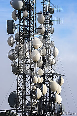 Antennas for television broadcasting Stock Photo