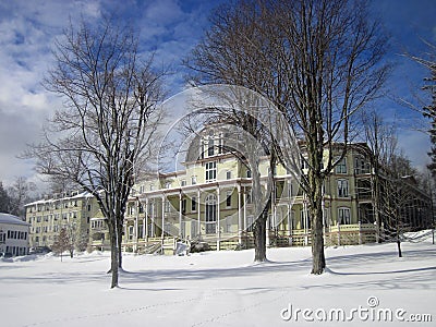 Anthenaeum in Winter in Chautauqua Institution Stock Photo