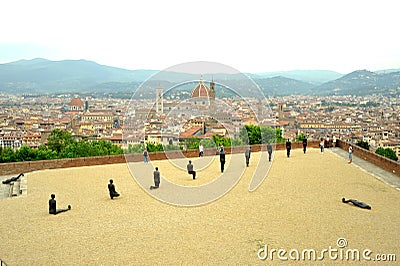 Anthony Gormley contemporary art exhibition in Florence , Italy Editorial Stock Photo
