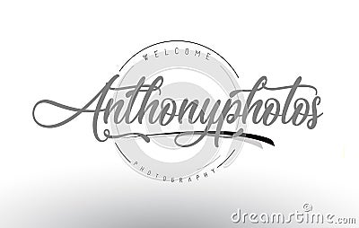 Anthony Personal Photography Logo Design with Photographer Name. Stock Photo