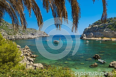 Anthony Quinn Bay on Rhodes Stock Photo