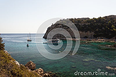 Anthony Quinn Bay on Rhodes island in Greece Editorial Stock Photo