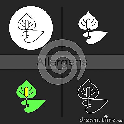 Anthurium dark theme icon Vector Illustration