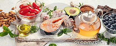 Anti-Aging foods. Foods high in antioxidants Stock Photo