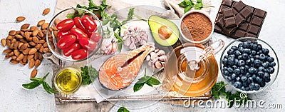 Anti-Aging foods. Foods high in antioxidants Stock Photo