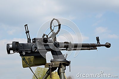 Anti-aircraft machine gun Editorial Stock Photo