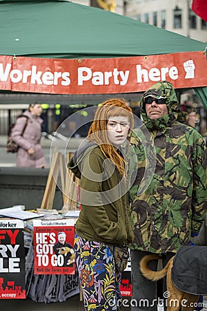 Anti-Austerity March. Editorial Stock Photo
