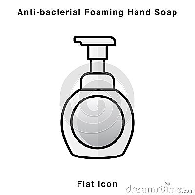 Anti-bacterial Foaming Hand Soap. Hand sanitizer. Alcohol-based hand rub. Rubbing alcohol. soap dispenser. Protection from ge Vector Illustration