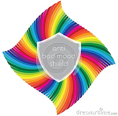 Anti Bad Mood Shield (with a floating Twist) Stock Photo