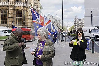 Anti-Brexit protesters in London Editorial Stock Photo