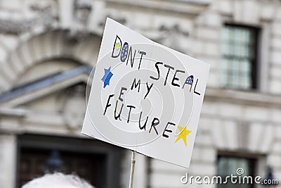 Anti-Brexit suporters in London campaigning to stay in European Union Stock Photo