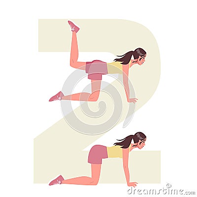 Anti cellulite exercises for losing weight. Become slim doing sport Vector Illustration