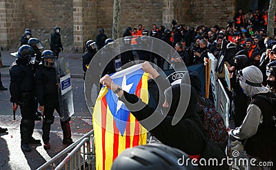 Security in barcelona streets during council of ministers Editorial Stock Photo