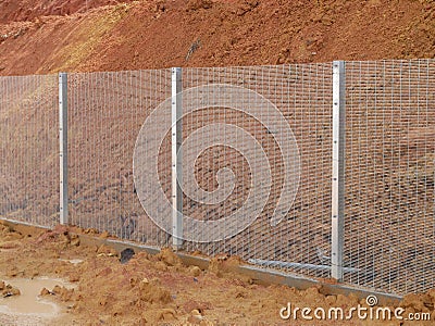 Anti-climb fencing made from galvanized steel install at the perimeter or property boundary to prevent from the intruder. Editorial Stock Photo