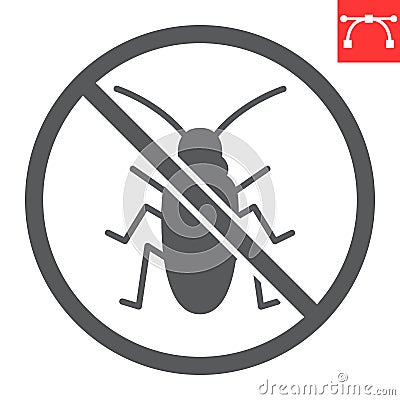 Anti cockroach glyph icon Vector Illustration
