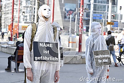 Anti-corona demonstration, Vienna, Austria Editorial Stock Photo