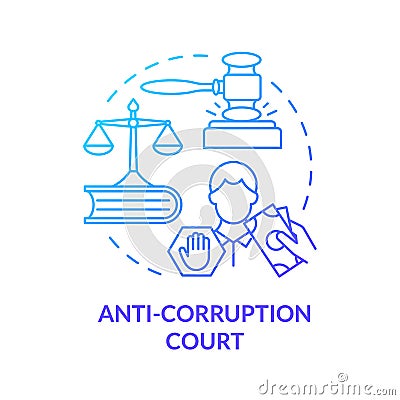 Anti corruption court systtem concept icon Vector Illustration