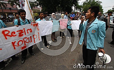 Anti-corruption demonstration in indonesia Editorial Stock Photo