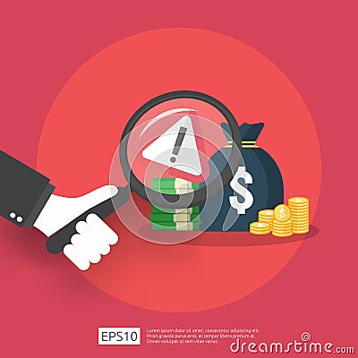 Anti Corruption, Stop and corrupt decline concept. Business bribe with money in an envelope and prohibition warning sign. vector Vector Illustration