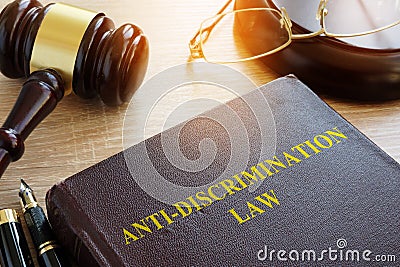 Anti Discrimination Law on table. Equality concept. Stock Photo