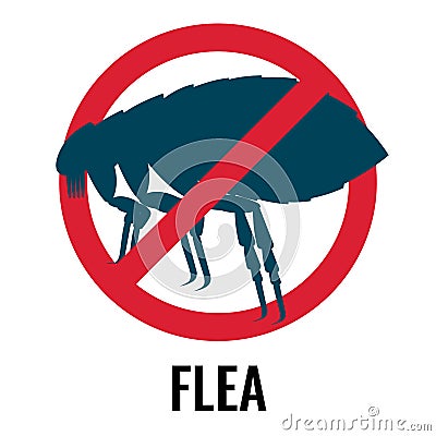Anti-flea emblem of red and blue colours vector illustration Vector Illustration