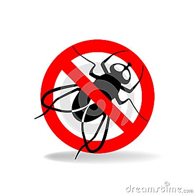 Anti fly vector sign Vector Illustration