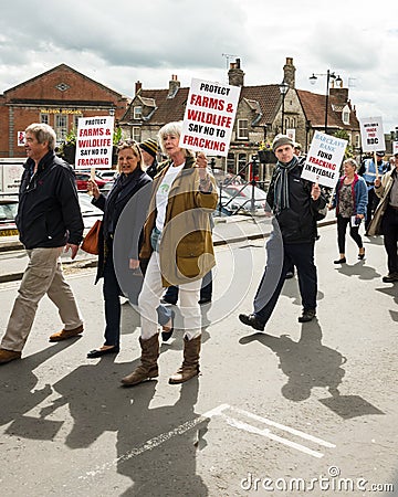 Anti-Fracking March - Fracking - Protest Editorial Stock Photo