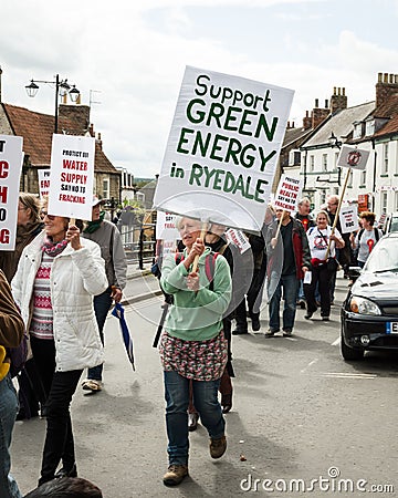 Anti-Fracking March - Fracking - Protest - Green - Green Energy Editorial Stock Photo