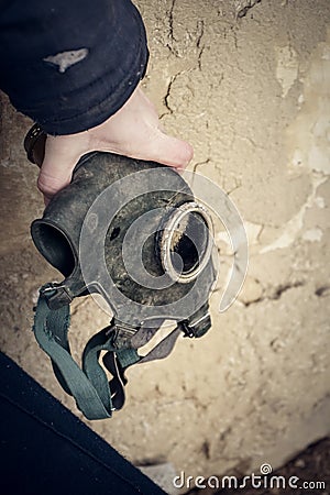 Anti-gas mask. Post apocalyptic concept. Stock Photo