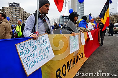 Anti government messages, Bucharest, Romania Editorial Stock Photo