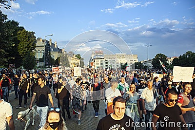 15.07.2020 Sofia Bulgaria. Anti-Government Protests Against Corruption Intensify Across Bulgaria Editorial Stock Photo