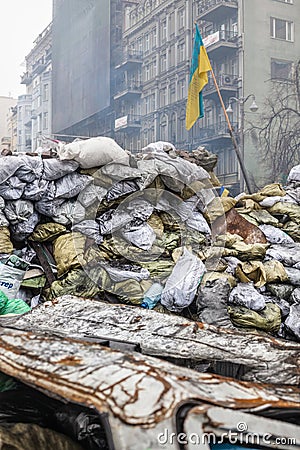 Anti-government protests in the center of Kiev Editorial Stock Photo