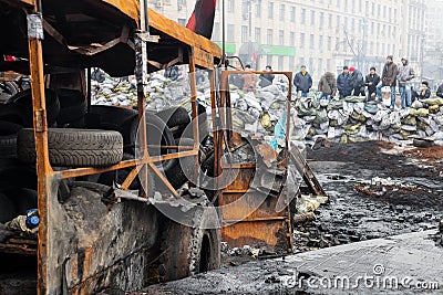 Anti-government protests in the center of Kiev Editorial Stock Photo