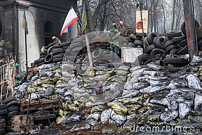 Anti-government protests in the center of Kiev Editorial Stock Photo
